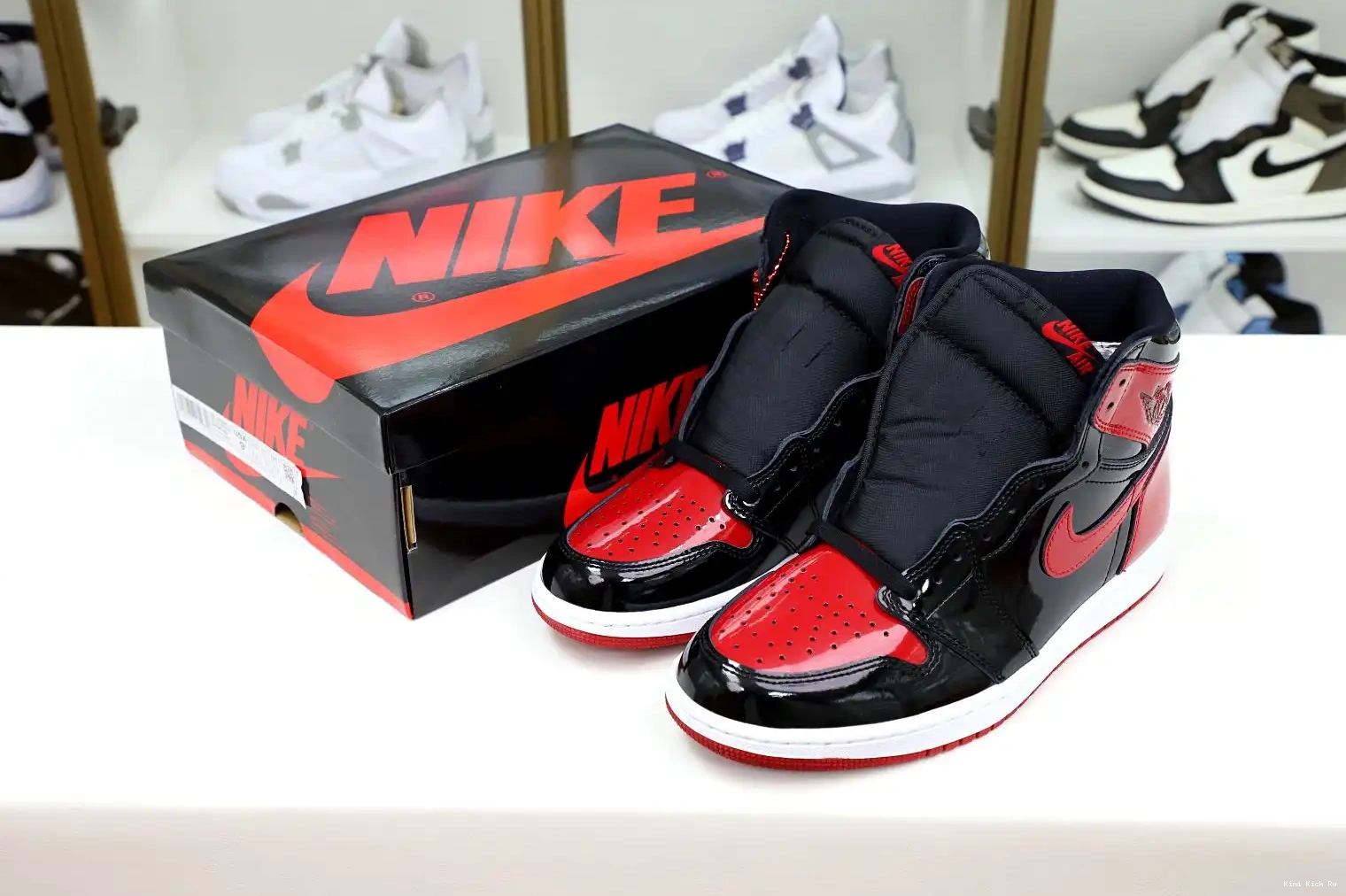 BRED PATENT JORDAN HIGH AIR Kimikick OG 1 0606